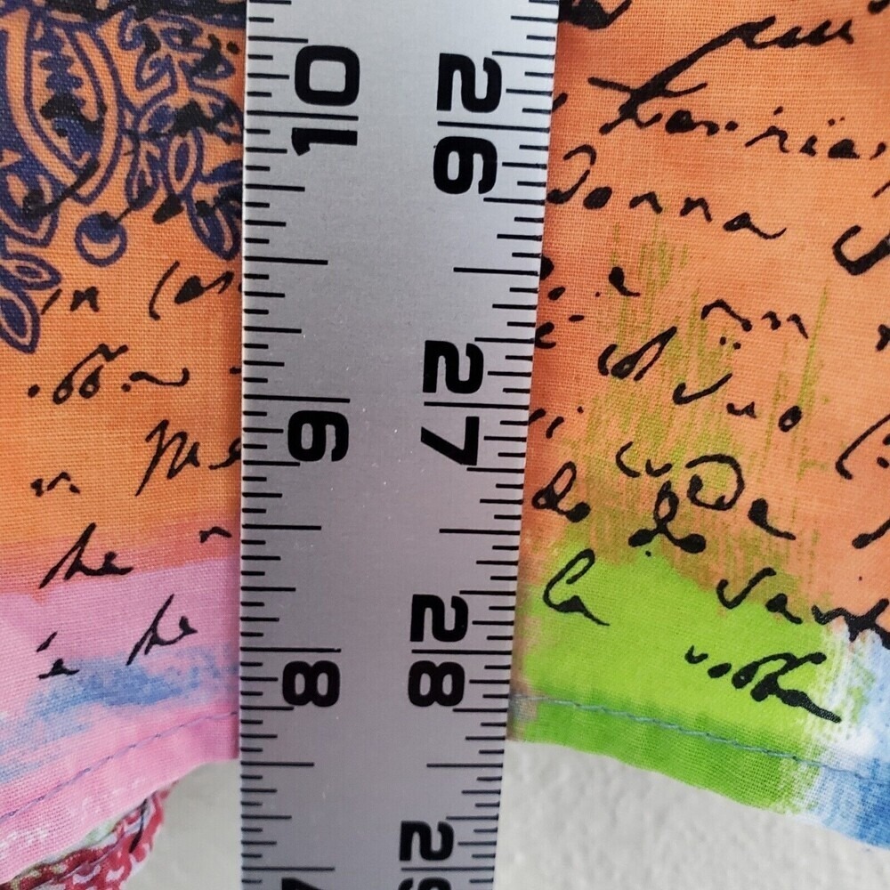 TravelSmith Womens XL Abstract Paisley Script Print Button Up Shirt Multi-Color - Picture 10 of 14